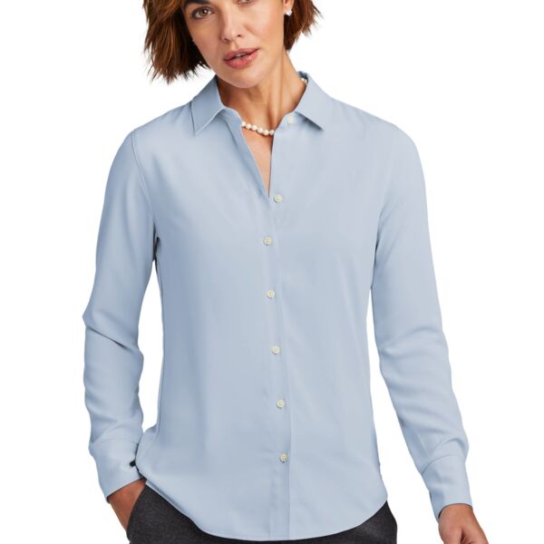 Women's Full Button Satin Blouse Thumbnail